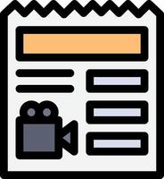 documento básico cámara de video color plano icono vector icono banner plantilla