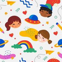 Colorful Children's Day Pattern vector