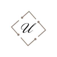 plantilla de diseño de logotipo de vector de unidad abstracta corporativa empresarial letra u