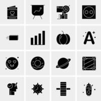 16 iconos de negocios universales vector ilustración de icono creativo para usar en proyectos relacionados con la web y dispositivos móviles