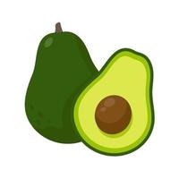 Avocado cut in half Healthy food for vegetarians vector