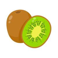 kiwi a la mitad alimentos saludables para vegetarianos vector