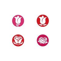 rosa flor logotipo plantilla icono vector ilustración