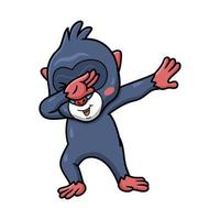 Cute little mandrill cartoon dancing vector