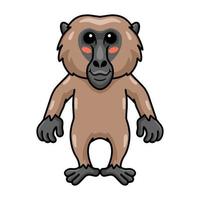lindo pequeño mono de dibujos animados de babuino vector