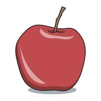 vector de dibujos animados fruta fresca manzana roja