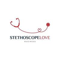 Stethoscope and Love Icon Logo Design Template vector