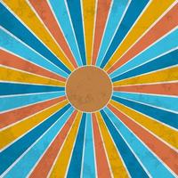 fondo de vector de rayos de sol rayado vintage colorido