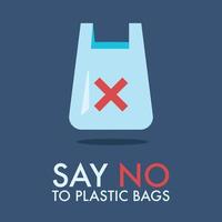 Say no to plastic bags vector