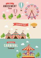 Collection of Carnival theme banners vector