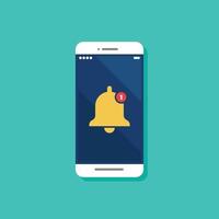 Notification on Smartphone flat icon vector