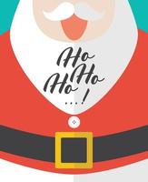 santa riendo con texto ho-ho-ho vector