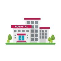 edificio del hospital en estilo plano vector