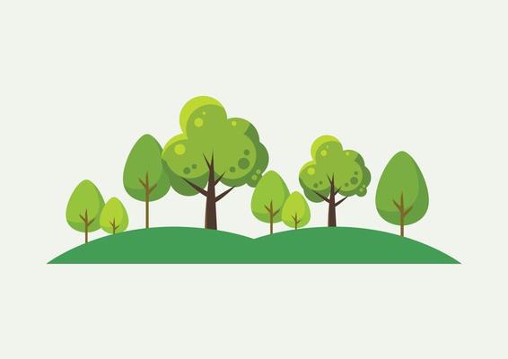 Trees landscape cartoon
