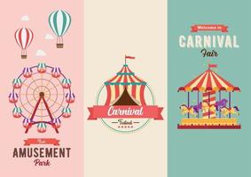 Set of Fun fair and Carnival theme banners vector