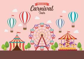 bienvenidos a la feria de carnaval vector