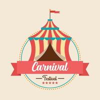 Carnival festival logo badge with Circus tent vector