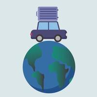 Travel around the world. Auto travel concept. Road trip. Vacation vector illustration. Design template for your artworks.
