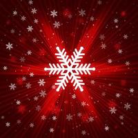 Red Christmas abstract background with snowflake confetti. vector