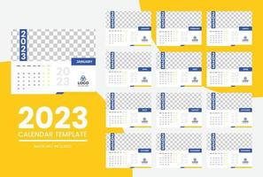 2023 new year clean calendar template vector