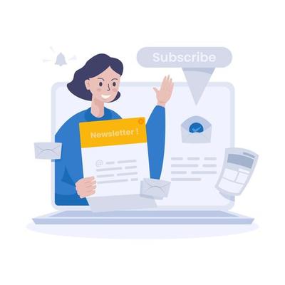 Sign up newsletter subscription illustration concept