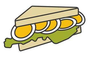 Flat vector color icon an egg sandwich for apps or websites