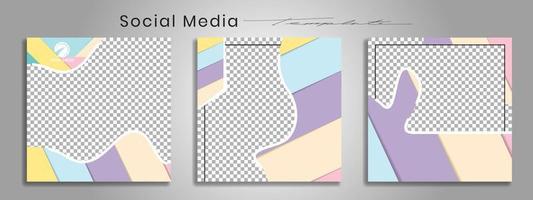 plantillas de instagram editables. historia de las redes sociales y marcos de publicaciones. Diseño de maquetación para promociones de marketing. cubrir. conjunto de plantilla de banner de venta. fondos de redes sociales. rompecabezas cuadrados. vector