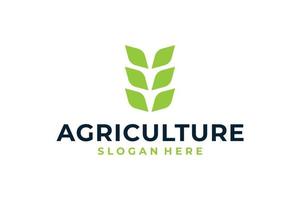 Modern agriculture nature logo design vector