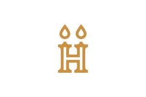 Hand Drawn Letter H Logo vector