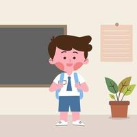 boy student with backpack vector