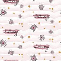 Festive seamless pattern of Republic of Latvia watercolor flag with hearts and fireworks on light grey stars pattern and white background vector