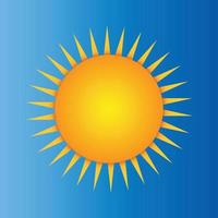 Summer sun symbol. Hot weather icon illustration for graphics design, web template, mobile apps. vector