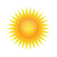 Sun icon. Sun light summer heat yellow beam stars icon isolated vector illustration.