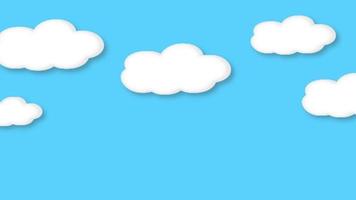 animation d'illustration de dessin animé en mouvement des nuages dans le ciel bleu vidéo de stock vidéo video
