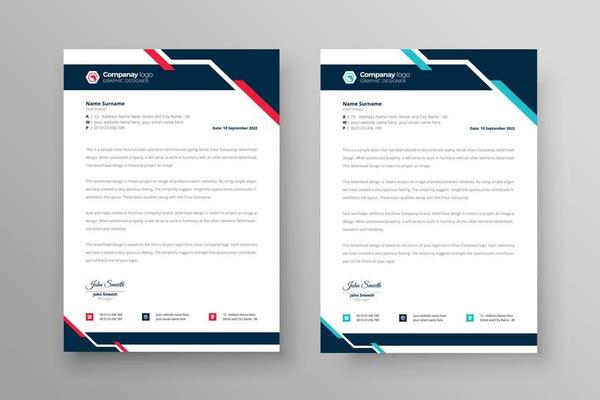 letterhead design for business modern corporate identity stylish company invoice and a4 cover design