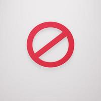 Red prohibition sign.  3d render illustration. photo