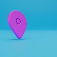 Location map pin for tagging, geo targeting and trip route building. 3d render illustration. photo