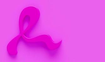 Breast cancer awareness background with pink ribbon. 3d render illustration. photo