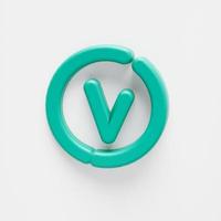 Green tick checkmark symbol. 3d render illustration. photo