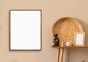 2288. Frame mockup, brown interior frame mockup photo