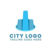 urban logo and three-dimensional buildings on isolated background vector