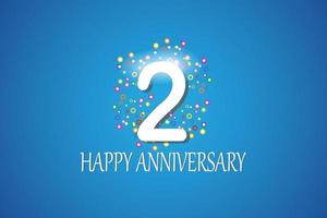 2th anniversary on blue background vector