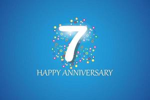 7th anniversary on blue background vector