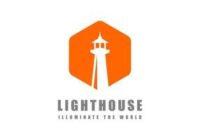 Light house logo in modern style. vector