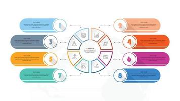 infografía estándar con 8 pasos, procesos u opciones. vector