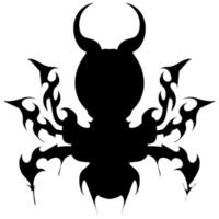 Gothic black and white image of termite for tattoos or prints. Black line icon for shields or sports emblems, textiles, web icons, textiles, labels, interiors, fashion trends, postcards, etc. vector