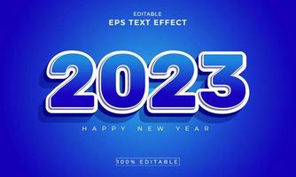 descarga pro de efecto de texto de año nuevo 2023 vector