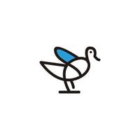 plantilla de esquema de arte de línea de icono de vector de logotipo de pájaro