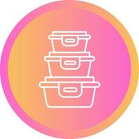 icono de vector de contenedor de alimentos de plástico