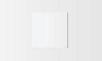 Illustration vector empty square canvas frame with shadow on white wall.